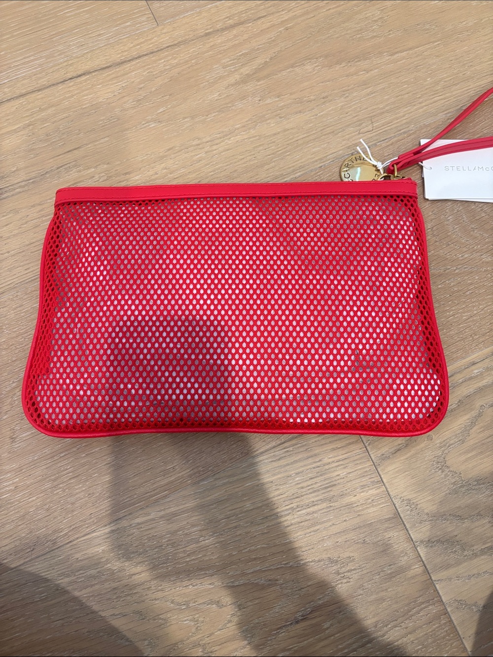 Stella McCartney H&M Red Mesh Wristlet Clutch with Logo - Picture 2 of 4